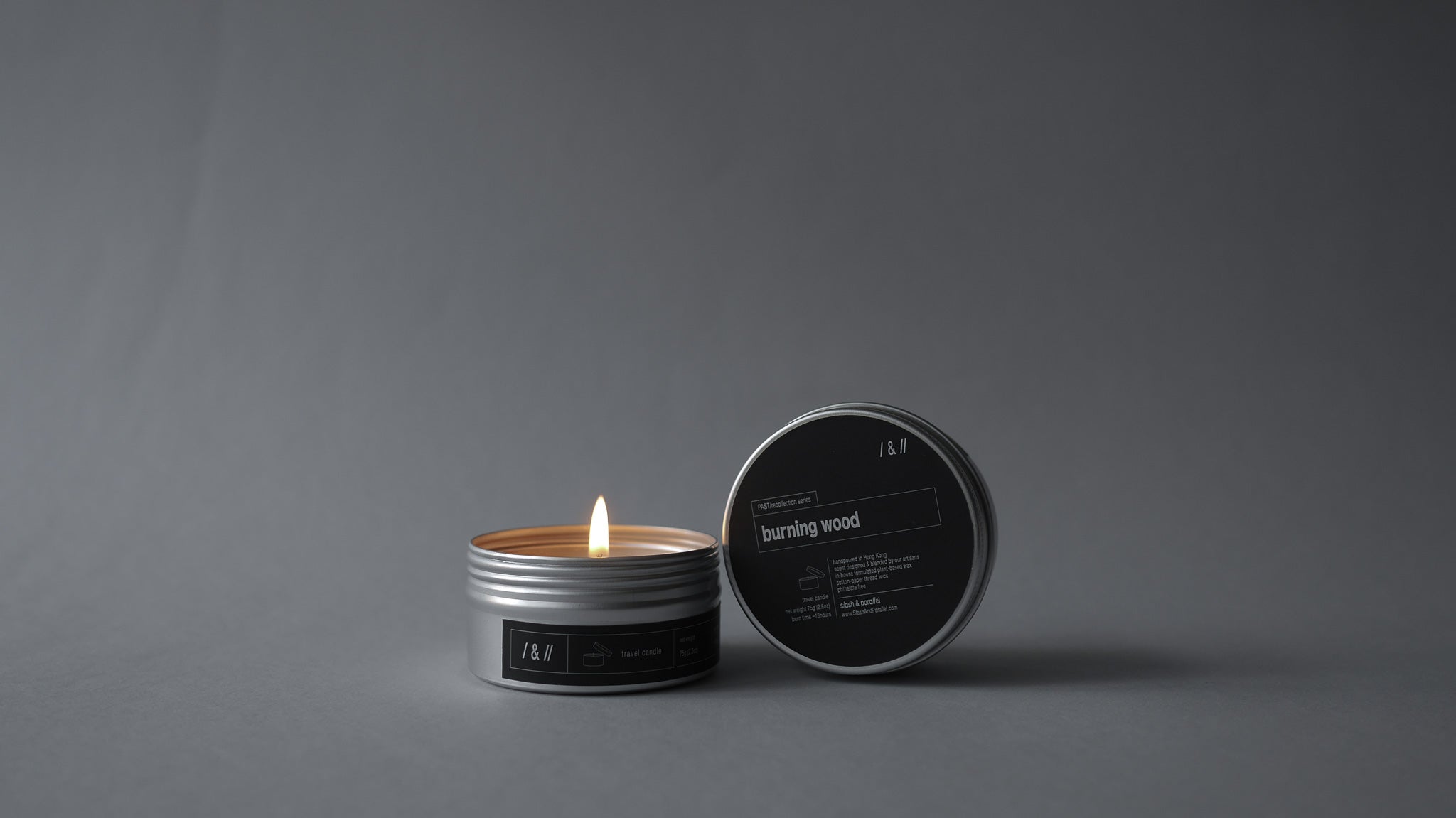burning wood / travel candle // recollection series