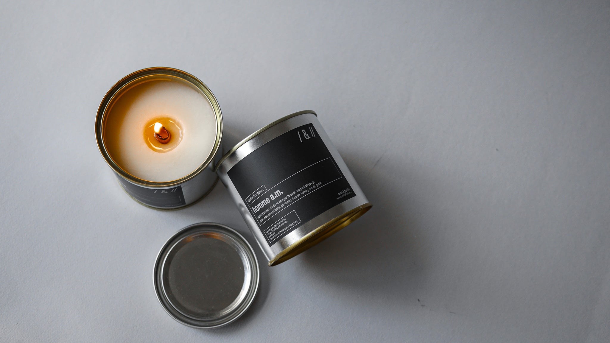 tin can candle 285g – s/ash & para//el