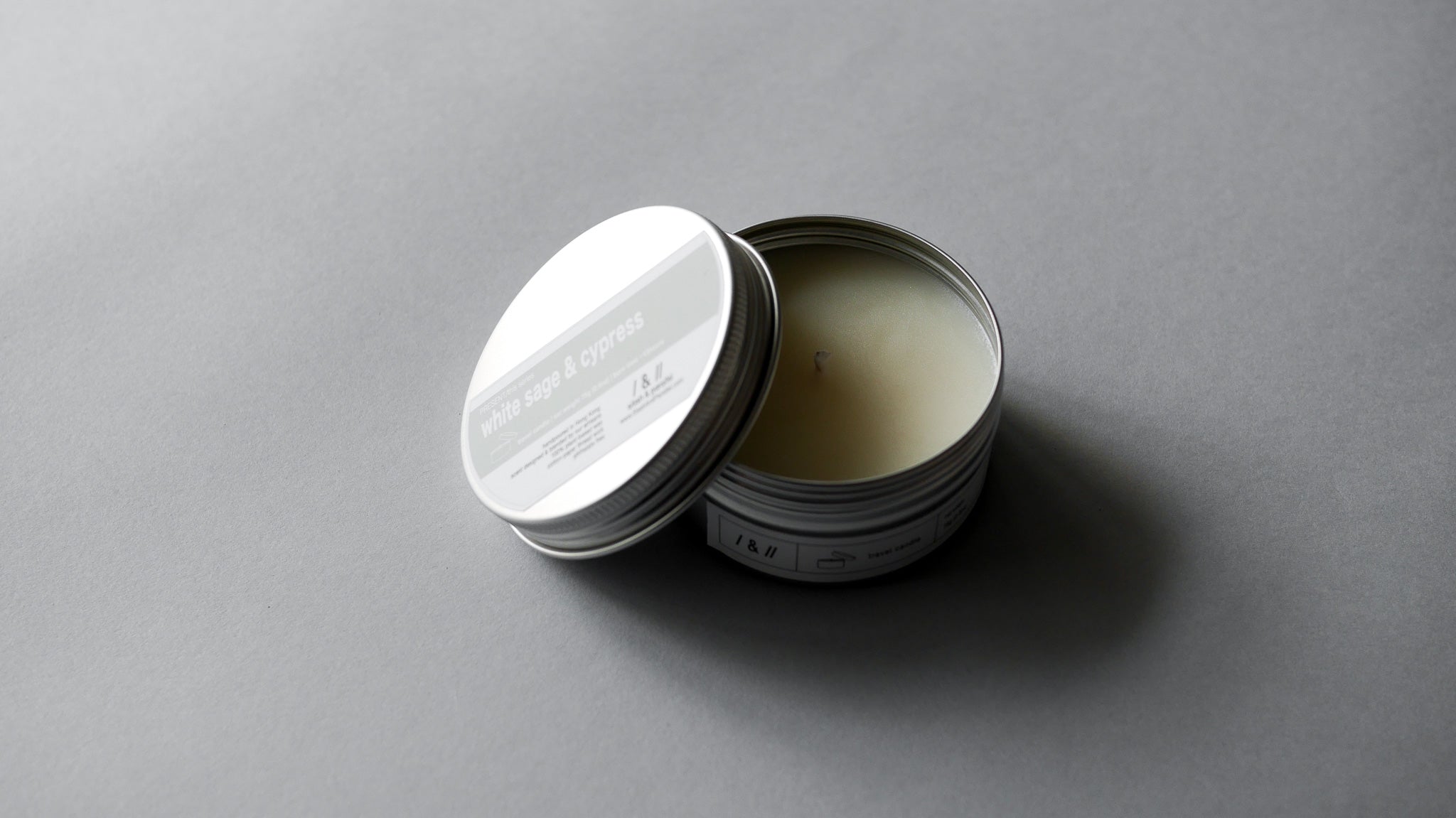 white sage & cypress / travel candle // this series
