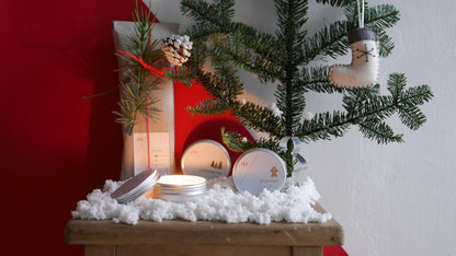 christmas travel candle set 70g x 3 / o christmas tree & gingerbread & snowflake // x'mas series